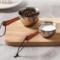 Cốc Muỗng đong định lượng INOX 304 cán gỗ đa năng