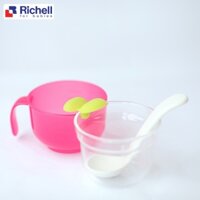 Cốc nấu cháo và cơm nát trong nồi cơm điện Richell hồng RC18871