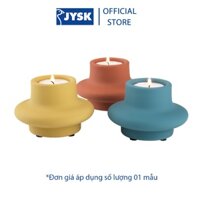 Cốc nến | JYSK Geir | gốm | xanh/đất nung/vàng |DK10xC7cm