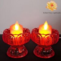 Cốc nến thờ cúng hình hoa sen chạy điện
