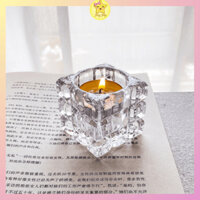 Cốc nến thủy tinh khối vuông