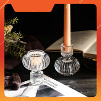 Cốc nến thuỷ tinh trong suốt trang trí bày bàn tiệc