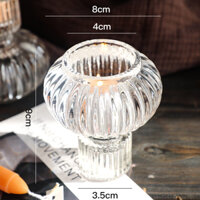 Cốc nến thuỷ tinh trong suốt trang trí bày bàn tiệc