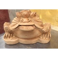 Cóc ngậm kim tiền gỗ ngọc am 17x10x8cm, thiềm thừ ngậm kim tiền phong thủy tài lộc