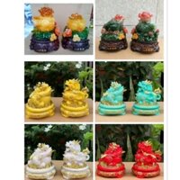 cóc ngậm tiền vàng thiền thừ tỳ hưu ngọc đế xoay linh vật phong thuỷ chiêu tài hút lộc bàn thờ thần tài thổ địa thờ cúng