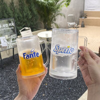Cốc nhựa làm lạnh nước Soda mùa hè Cốc bia dày hai lớp di động