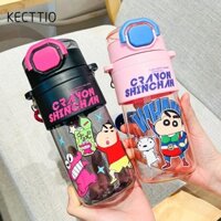 Cốc Nhựa Trẻ Em KECTTIO, Bình Nước Anime Hoạt Hình Dung Tích Lớn 650ml, Di Động Có Ống Hút Di Động Có Dây Đeo Cốc Nước Thể Thao Trường Học Bé Trai Bé Gái