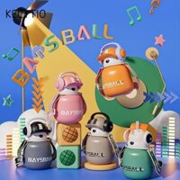 Cốc Nhựa Trẻ Em KECTTIO, Bình Nước Dung Tích Lớn 650ML Chống Rò Rỉ, Dễ Thương Có Ống Hút Có Dây Đeo Tai Nghe Hoạt Hình Gấu Bụng Lớn Cốc Đi Học Bé Trai Bé Gái