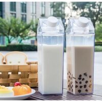 Cốc Nhựa Uống Sữa Hình Vuông Dung Tích 500ML1000ML