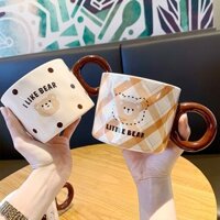 Cốc Nữ Sinh Mẫu Mới Phong Cách   Tươi Mát Cốc Gốm Sứ Tặng Bạn Thân Đôi Nam Nữ Cốc Có Tay Cầm Pha Gia Dụng