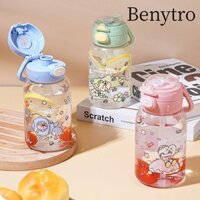 Cốc Nước BENYTRO, Nhựa Có Ống Hút Bình Nước, Tay Cầm Di Động Chống Rò Rỉ Chất Lượng Cao 650ML Chai Uống