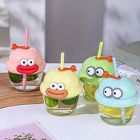 Cốc Nước Cốc Sữa Nhỏ Cốc Thủy Tinh Mini Nữ Cà Phê Sữa Có Giá Trị Cao Có Ống Hút