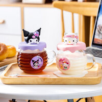 Cốc Nước Hellokitty Có Nắp Thủy Tinh Ong Lọ Hình Cốc Kuromi Cốc Nước Phong Cách Giá Trị Cao C3.24