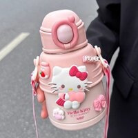 Cốc Nước Hồng Cốc Nước Giữ Nhiệt Cốc Bé Gái Giá Trị Cao Dễ Thương HelloKitty Nhiệt Cốc Nước Trẻ Em Di Động 316 Ống Hút Nồi Bụng Cốc