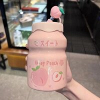Cốc Nước ins Yakult Cốc Có Ống Hút Hộ Gia Đình Cốc Gốm Học Sinh Cà Phê Sữa Cốc Cô Gái Cốc