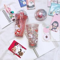 cốc nước nhựa mèo may mắn 500ml