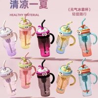 Cốc Nước Nhựa Ống Hút Cốc 1200ml Dung Tích Lớn Có Tay Cầm Dung Tích Lớn Cốc Nước Mùa Hè Nhựa Ống Hút Cốc Cốc 1200ml