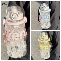 Cốc Nước SỮA, Nhãn Dán Hoạt Hình Hello Kitty Dung Tích Lớn 850ml Chai Nước, Di Động Chống Rò Rỉ Thể Dục Ống Hút Cốc Nước Giải Khát Cốc Nhựa Sinh Viên