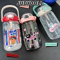 Cốc Nước Thể Thao JUDYDOLL, Bình Nước Dung Tích Lớn Hoạt Hình, Tritan Di Động 640ml Có Tay Cầm Cốc Nhựa Mùa Hè