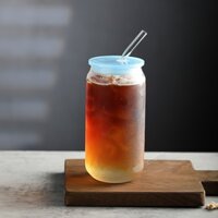 Cốc nước thủy tinh Borosilicate cao có nắp