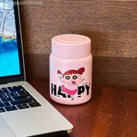 Cốc nước trẻ em SHOEEMPORIUM, Cốc cách nhiệt Crayon Shin-Chan Mini nhìn tốt, Bình chân không hoạt hình bằng thép không gỉ Kawaii vui nhộn dành cho sinh viên