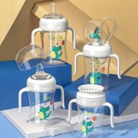 Cốc nước vui nhộn cho trẻ em, cốc uống nước Tritan cho bé, nắp ống hút, nắp mỏ vịt, cốc học tập