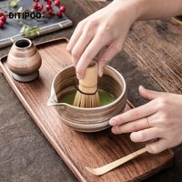 Cốc pha cà phê DITIPOO Matcha, Dụng cụ trà đạo Bát sứ cầm tay, Bàn chải trà dung tích lớn Chân đế trà nghệ thuật Phụ kiện trà
