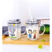 Cốc pha sữa 350ml thuỷ tinh chịu nhiệt cao cấp hàng nhẹ KHÔNG CHÌ, chịu shock nhiệt đến 150 độ C - Cốc pha sữa cho bé