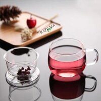 Cốc pha trà thủy tinh cao cấp có lõi lọc trong suốt 300ml