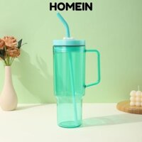 Cốc Rơm HOMEIN, có Tay Cầm Cốc Nước 40oz / 1200ml, Quà Tặng Nhựa Dung Tích Lớn Có Nắp Và Ống Hút Bình Nước Thể Thao