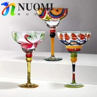 Cốc rượu NUOMI Margarita, Ly Cocktail đầy màu sắc, Cốc cưới 270ml vẽ tay kỳ lạ