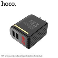 CÓC SẠC 2 CỔNG USB 2.4A HOCO C39 – MÀN HÌNH LED