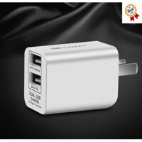 Cốc sạc 2 cổng USB Earldom 2.4A/1A cao cấp - Multi usb charger