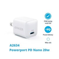 Cốc sạc Anker PowerPort PD Nano 20W A2634 - For IP12 / 12 Pro / 12 Pro Max (Trắng)