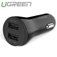 Cốc sạc dạng tẩu trên ô tô 2 cổng USB (5V-1A và 5V-2.4A) UGREEN CD114 20392
