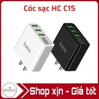 Cóc sạc điện thoại nhanh 3 cổng Hoco C15