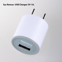 Cóc sạc điện thoại Remax 1A màu trắng có kết nối USB DHR015