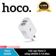 Cốc sạc Hoco 2 cổng UH204 3.1A Max - Nhà phân phối chính thức [bonus]