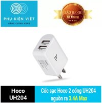 Cốc sạc Hoco 2 cổng UH204 3.4A Max [bonus]