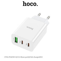 Cốc Sạc Hoco C99A PD20W+QC3.0 2 Cổng Type-C Và 1 Cổng USB Chân Tròn Tiêu Chuẩn - HOCO Phụ Kiện