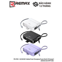 Cốc sạc kiêm Pin Dự Phòng đa năng Remax RPP-553 20000mAh QC3.0 PD max 22.5W kèm cáp sạc đa năng