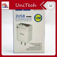 Cốc Sạc Nhanh 2 Cổng Hoco C39 có Đèn Led Báo Dòng 12W/2.4A