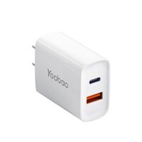 Cốc sạc nhanh 2 cổng YOOBAO YAD-C006B 20W củ sạc Type-C, cổng USB