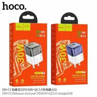 Cóc sạc nhanh 30W HOCO DM-C3 2 cổng (usb+type-c) chính hãng