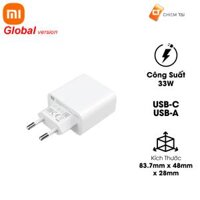 Cốc sạc nhanh 33W Xiaomi AD332EU (1A1C) bản Quốc tế chân tròn