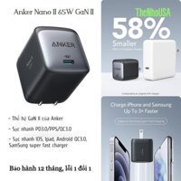 Cốc sạc nhanh 65W Anker A2663P11 Nano II/A2664(45W)/Anker 711 Nano II 30W/Anker PowerPort III 3-Port 65W GaN II