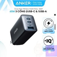 Cốc Sạc nhanh Anker A2668 65W/ A2667  B2667  GaN Prime 65w 3 cổng ( 2C - 1A ) Bảo hành 12 Tháng