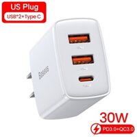 Cốc Sạc Nhanh Baseus 30w Cao Cấp Củ Sạc Nhanh 2 Cổng USB/ Type C- Cục Sạc Hỗ Trợ QC 3.0, USB PD Cho Table/Android BBCASE