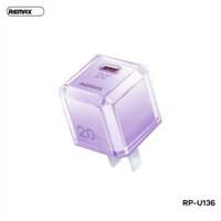 Cốc sạc nhanh cổng Type C REMAX RP-U136 PD 20W(Tím)