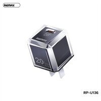 Cốc sạc nhanh cổng Type C REMAX RP-U136 PD 20W(Đen)